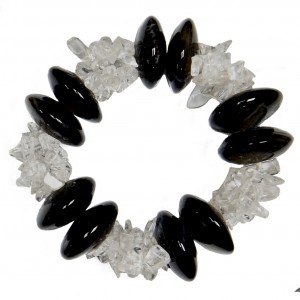 Onyx-Bergkristall Armband